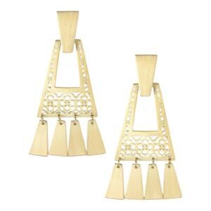 Kendra Scott Kase Earrings Gold‎ Plated Dangle Chandelier Statement